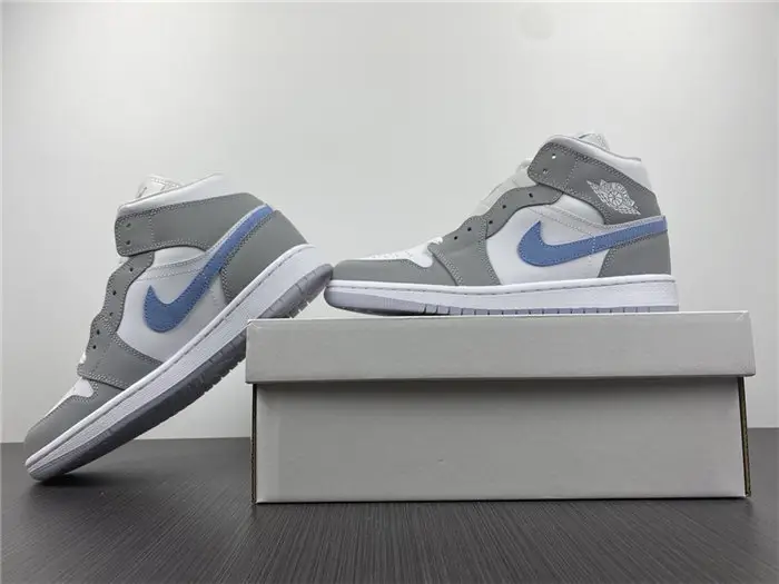 Jordan1 Mid Wolf Grey Aluminum