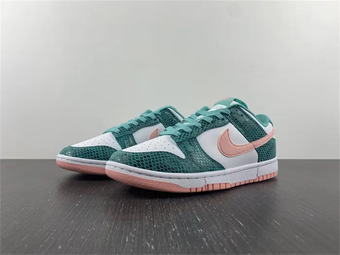 Nike Dunk Low Snakeskin Washed Teal Bleached Coral