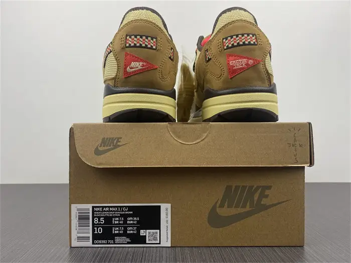 Nike Air Max 1 Travis Scott Cactus Jack Wheat Lemon 