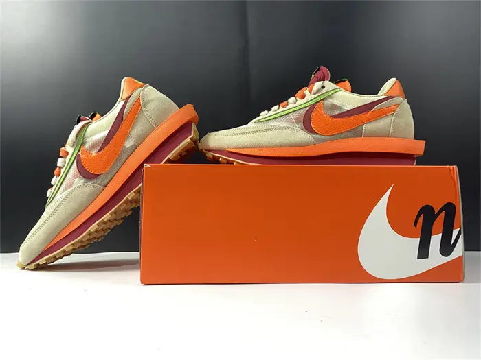 Nike LD Waffle sacai CLOT Kiss of Death Net Orange