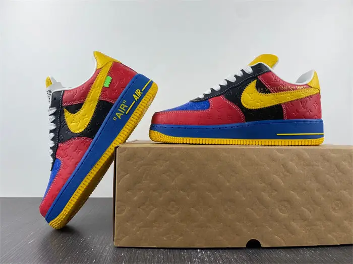 Nike Air Force 1 Luis Vitton Red and