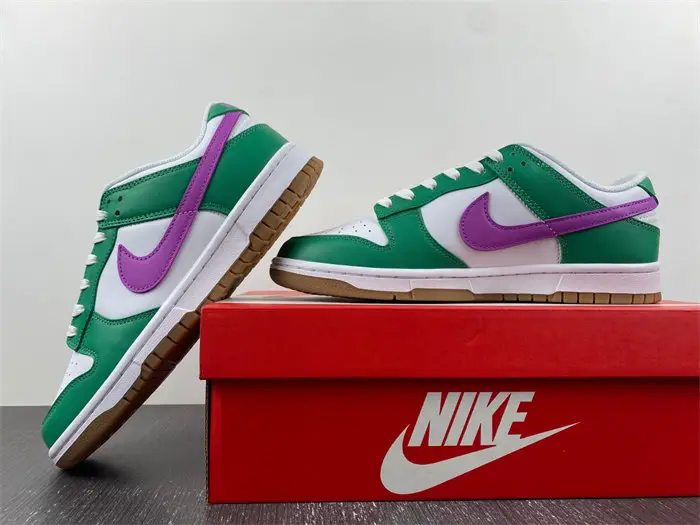 Nike Dunk Low White Stadium Green Fuchsia