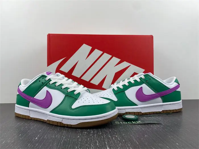 Nike Dunk Low White Stadium Green Fuchsia 